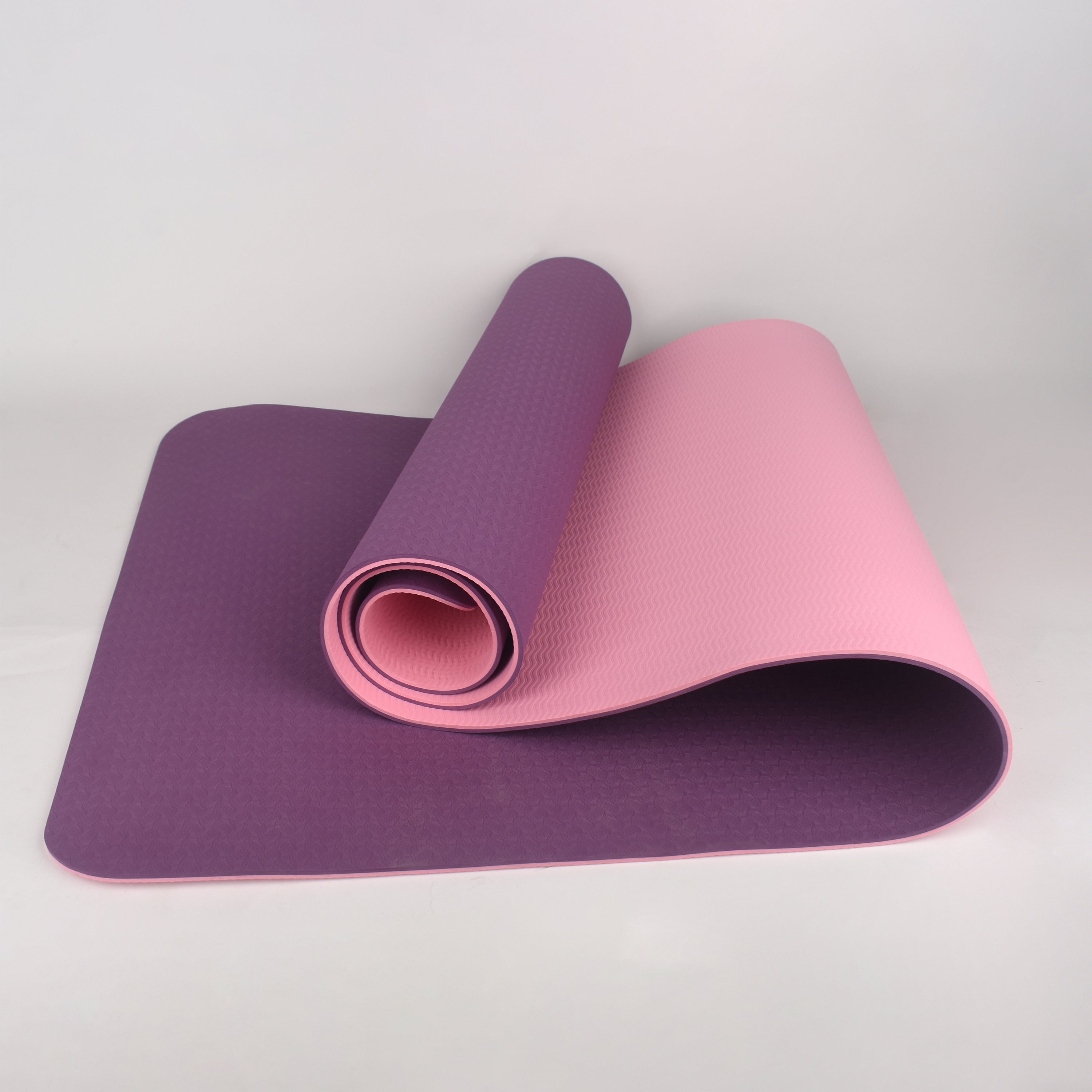 Yoga Exercise Mat TPE Material 8mm Thickness Double Color Dark