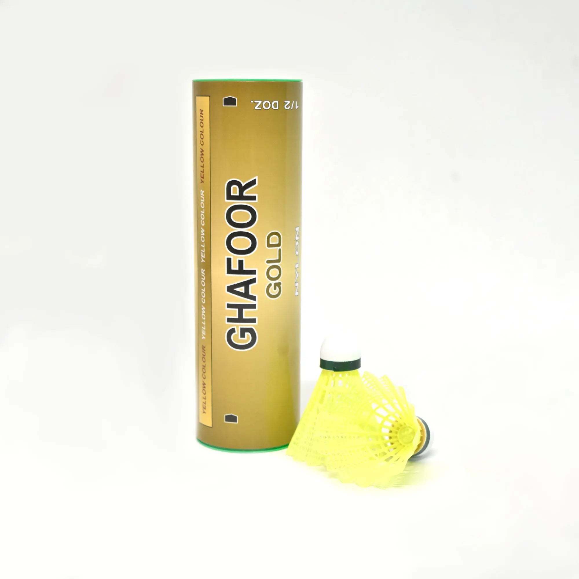 GS Badminton Shuttlecock - Gold Nylon 6 PC Box White – Apollo Sports