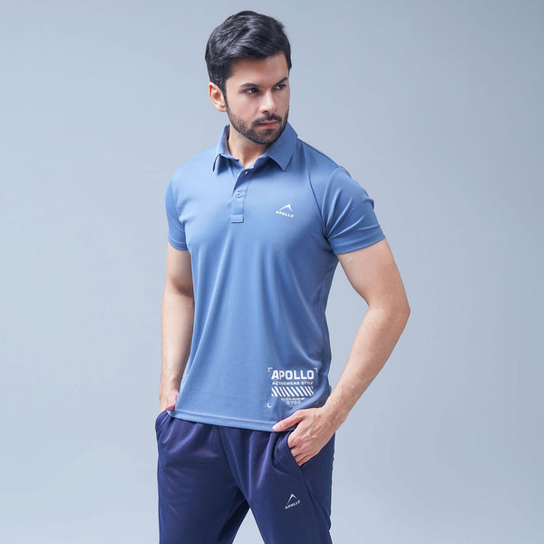 APOLLO Polo Shirt Men's - Nylon Pique 2511 102 031035 Blue