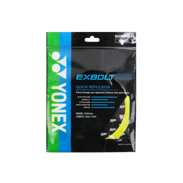 YONEX BADMINTON STRING - BG Exbolt 63 0.63mm Thickness 10M Yellow