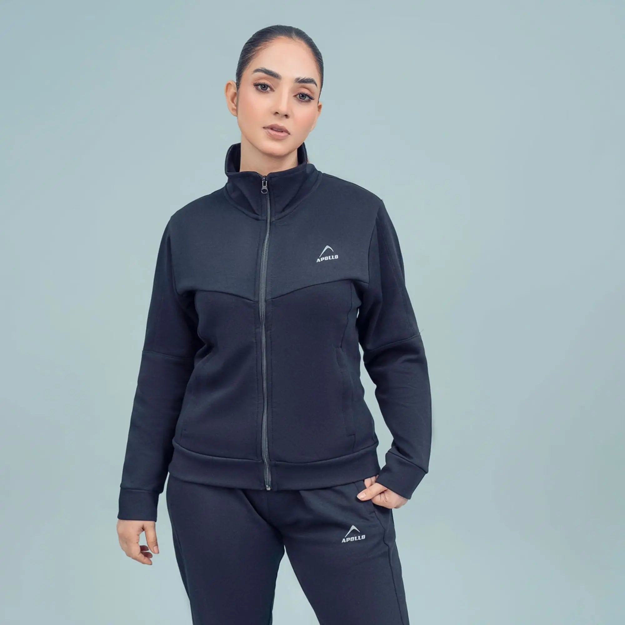 APOLLO Full Zip Sweatshirt Womens - Cotton Knitted 2512 102 102414 Bla ...