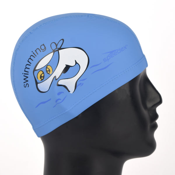 SPEEDEX Swiming Cap - PU Plain Cap SC-4608S Junior Fish Blue