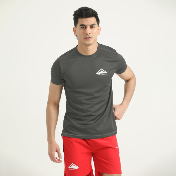 APOLLO Sports T-Shirt Mens - Micro Mesh Polyester Grey 2411 100 020301