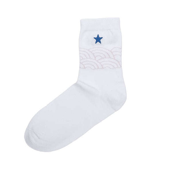 ERKE Men Flat Mid Socks - White 11324212027-005