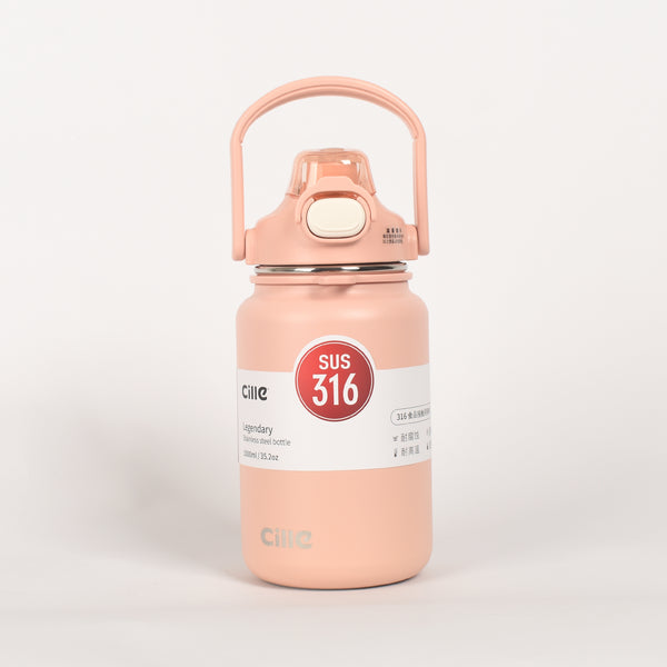 CILLE Vaccum Steel Water Bottle - XB-22137 Hot & Cold 1000ml Pink