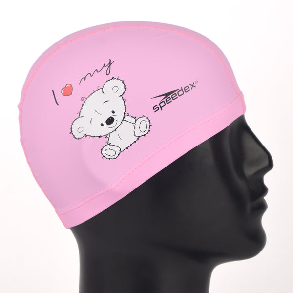 SPEEDEX Swiming Cap - PU Plain Cap SC-4608S Junior Teddy Bear Pink