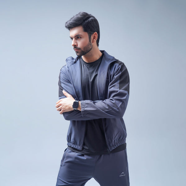 APOLLO Windbreaker Jacket Mens - Micro Twill With Lining 2511 102 102302 Grey