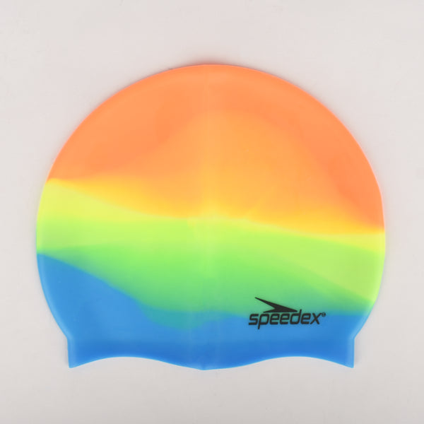SPEEDEX Swiming Cap - Silicon Plain Moulded Cap SC-4602 Adult Orange/Green