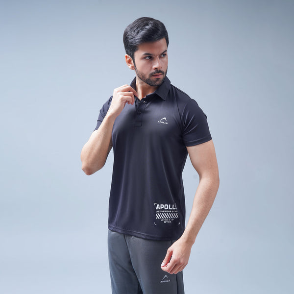 APOLLO Polo Shirt Men's - Nylon Pique 2511 102 031035 Black
