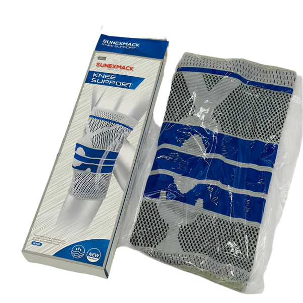 SUNEXMACK Knee Support - No.9530 NON-SLIP STABLE PATELLA White/Blue