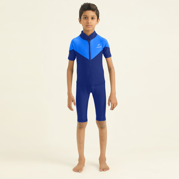APOLLO Swimsuit Boys - Lycra Short Sleeve Skinfit 2553 651 150660 Navy/Blue
