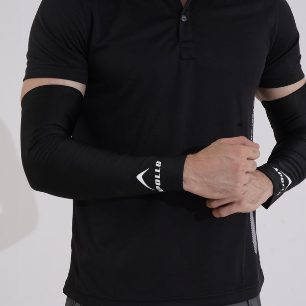 Apollo Compression Arm Sleeve - Polyester Lycra Pair Black 2456 102 200625