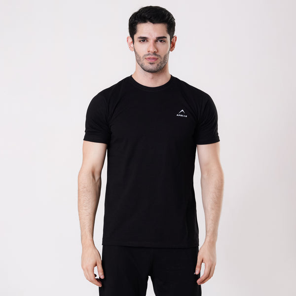 APOLLO Sports T-Shirt Mens - Cotton Black 2411 100 020100