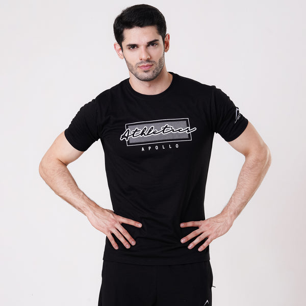 APOLLO Sports T-Shirt Mens -  Cotton Black 2411 100 020101