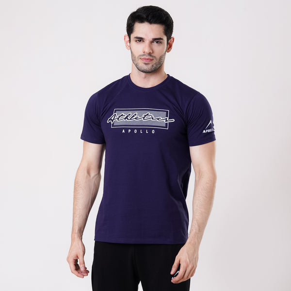 APOLLO Sports T-Shirt Mens - Cotton Navy 2411 100 020101