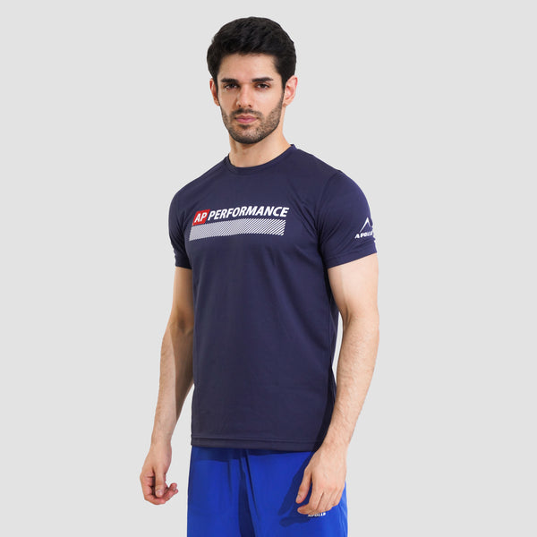 APOLLO Sports T-Shirt Mens - Micro Mesh Polyester - Navy 2411 100 020302