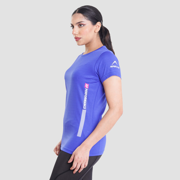 APOLLO Sports T-Shirt Womens - Micro Mesh Polyester -  Royal Blue 2412 100 020302