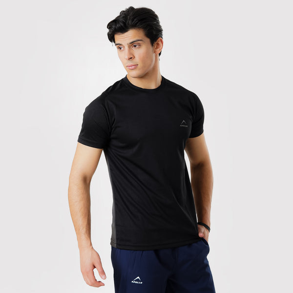 APOLLO T-Shirt Mens - Micro Mesh Polyester - Black/Grey 2411 100 020303
