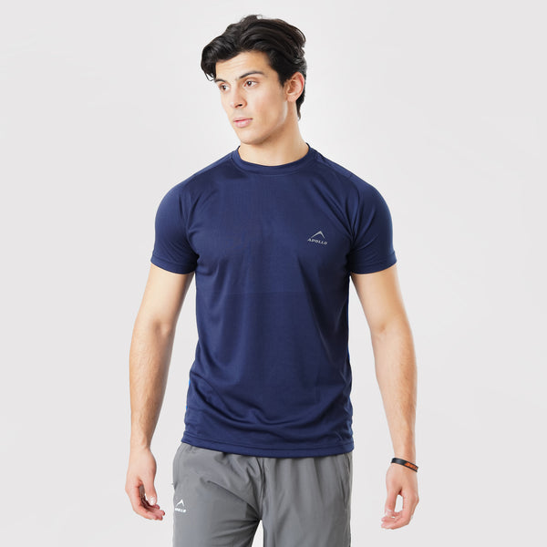 APOLLO T-Shirt Mens - Micro Mesh Polyester - Navy/Blue 2411 100 020303