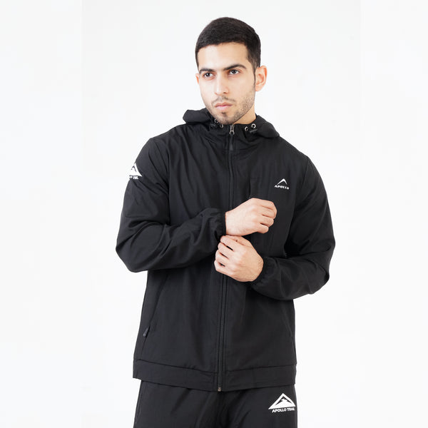 APOLLO Tracksuit Hoodie Mens -  Micro Twill - Black 2411 100 110201