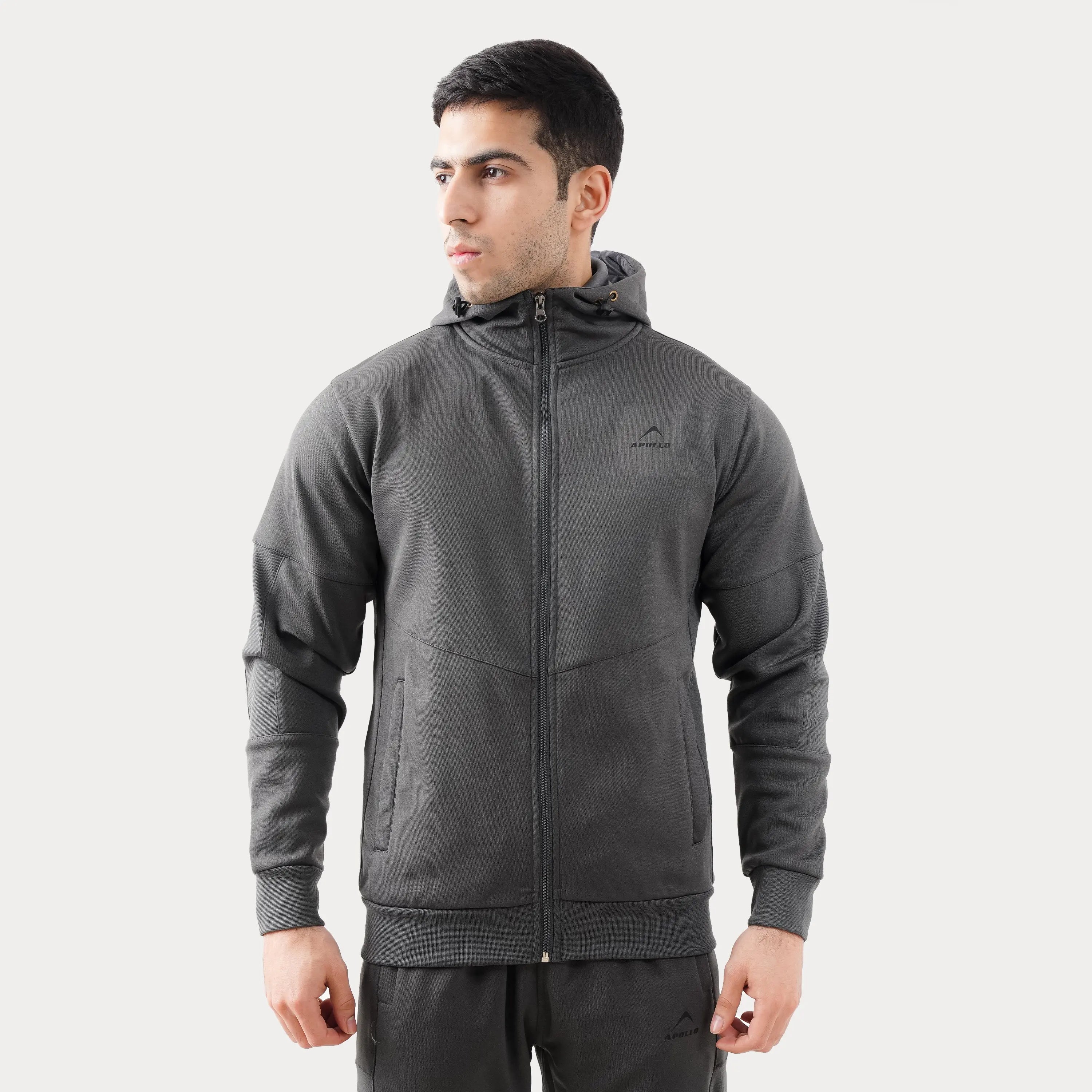 APOLLO Tracksuit Hoodie Mens – Polyester Fleece – Heather Grey 2411 10 ...
