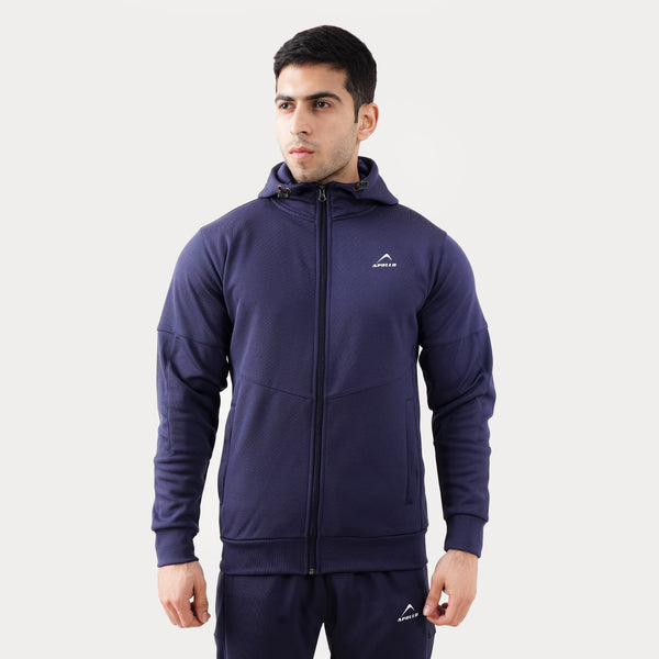 APOLLO Tracksuit Hoodie Mens – Polyester Fleece – Navy 2411 100 110701