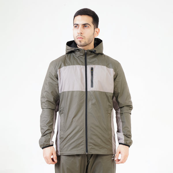 APOLLO Parachute Tracksuit Hoodie Mens - Army Green 2411 100 110801