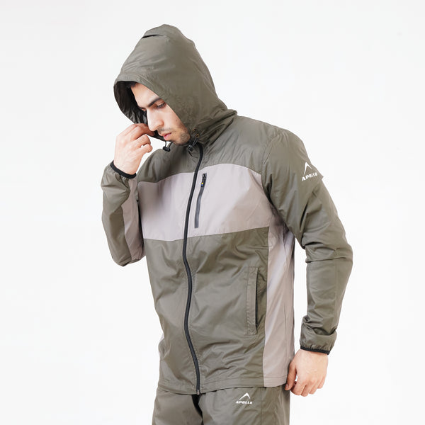 APOLLO Parachute Tracksuit Hoodie Mens - Army Green 2411 100 110801