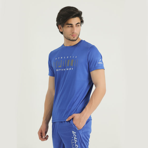 APOLLO Gym T-Shirt Mens -  Interlock Polyester - Royal Blue 2411 100 020407