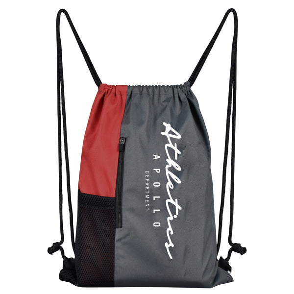 APOLLO Gym Drawstring Bag Backpack - 2456 304 291825 Gray/Red