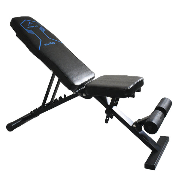 Apollo Multi Bench Press Adjustable - Blueray Exercise Bench- Folding Incline Decline Model # 2456 485 260970 Black/Blue.