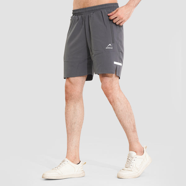 APOLLO Running Shorts Mens - Micro Twill Polyester - Dark Gray 2411 100 040203