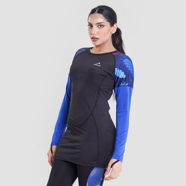 Apollo Women Swimming Shirt Long Full Sleeve 31SW45 Black Blue