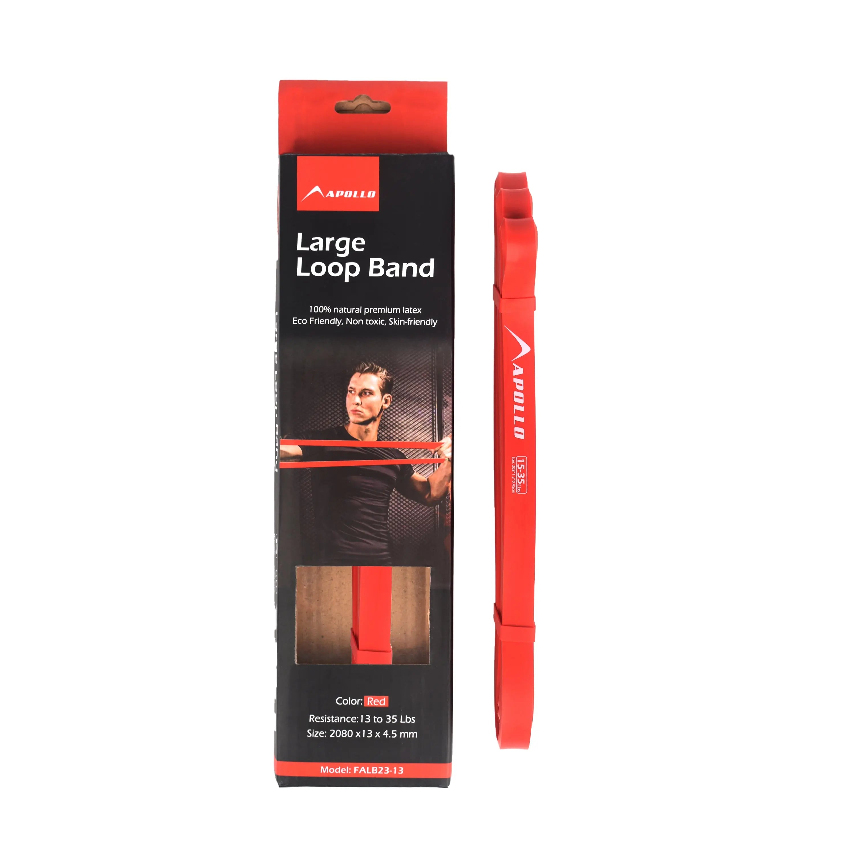 APOLLO Red Resistance Band - Large Latex Loop Band 15-35LBS 1 Pcs 2456 ...