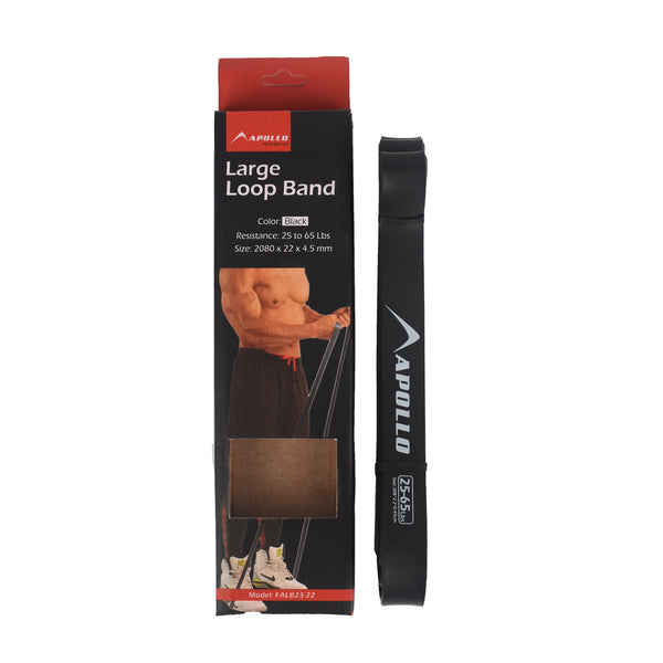 APOLLO Black Resistance Band - Large Latex Loop Band 25-65LBS 1 Pcs 2456 988 341222
