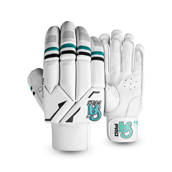 CA Cricket Batting Gloves - Pro 10000 For Adults - Left Handed White/Cyan