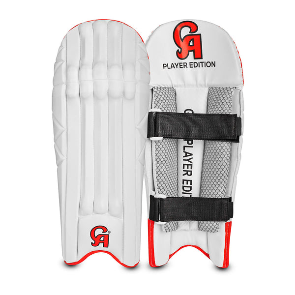 CA Cricket Batting Pad - Gold Player Edition Right Handed White/Red