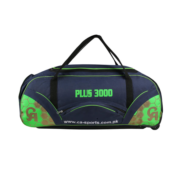 CA Cricket Kit Bag - Plus 3000 - With Wheel Black/Green