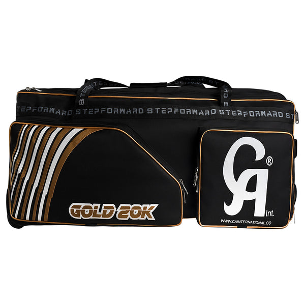 CA Cricket Kit Bag - Gold 20K with Wheels Black/Golden