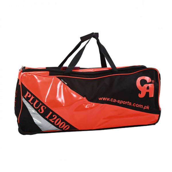 CA Cricket Kit Bag - Plus 12000 - With Wheels Black/Orange