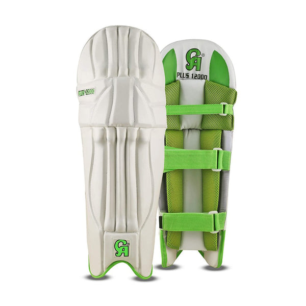 CA Cricket Batting Pads - Plus 12000 For Adult - White/Green