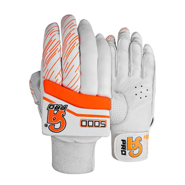 CA Batting Gloves - Pro 5000 for Adults- Left Handed White/Orange