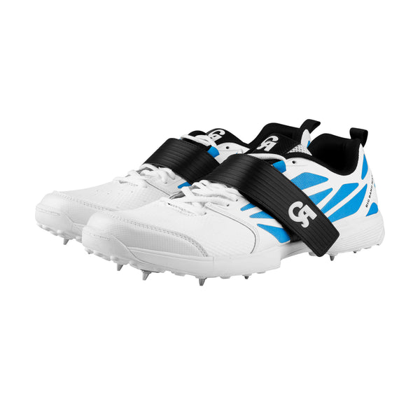 CA PRO Cricket Gripper Shoes - Big Bang Spikes White/Blue