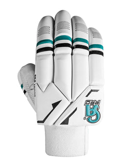 CA Cricket Batting Gloves - PRO 10000 Right Handed White/Cyan