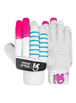CA  Cricket Batting Gloves - GOLD 3000 Right Handed White/Pink
