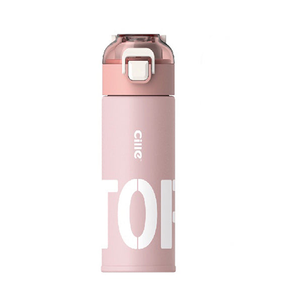 CILLE Vaccum Steel Water Bottle -  Hot & Cold Thermos - 400ml Pink XB-22171