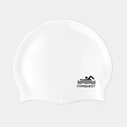 CONQUEST SC01 Adult Swimming Cap - Plain White