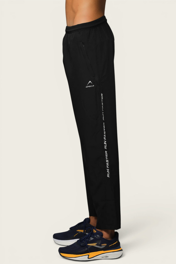 Apollo Men's Track Pant - Micro Twill Polyester - Black