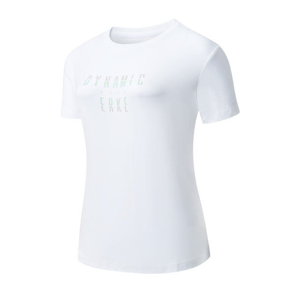 ERKE Women Crew Neck T-shirt - White 12223202210-001