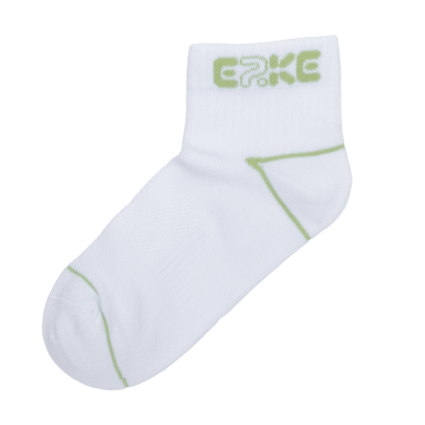 ERKE Women Flat Ankle Socks - White/Green 12324212046-001